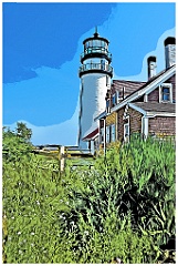 Wildflowers Around Cape Cod Light - Digital Painting